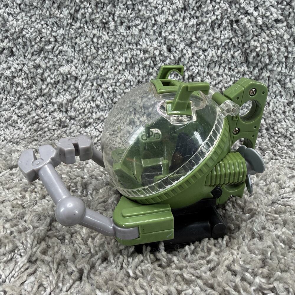 Green Submarine Vehicle Toy Clear Dome Robot Arms Propellers 1990s - Picture 9 of 10